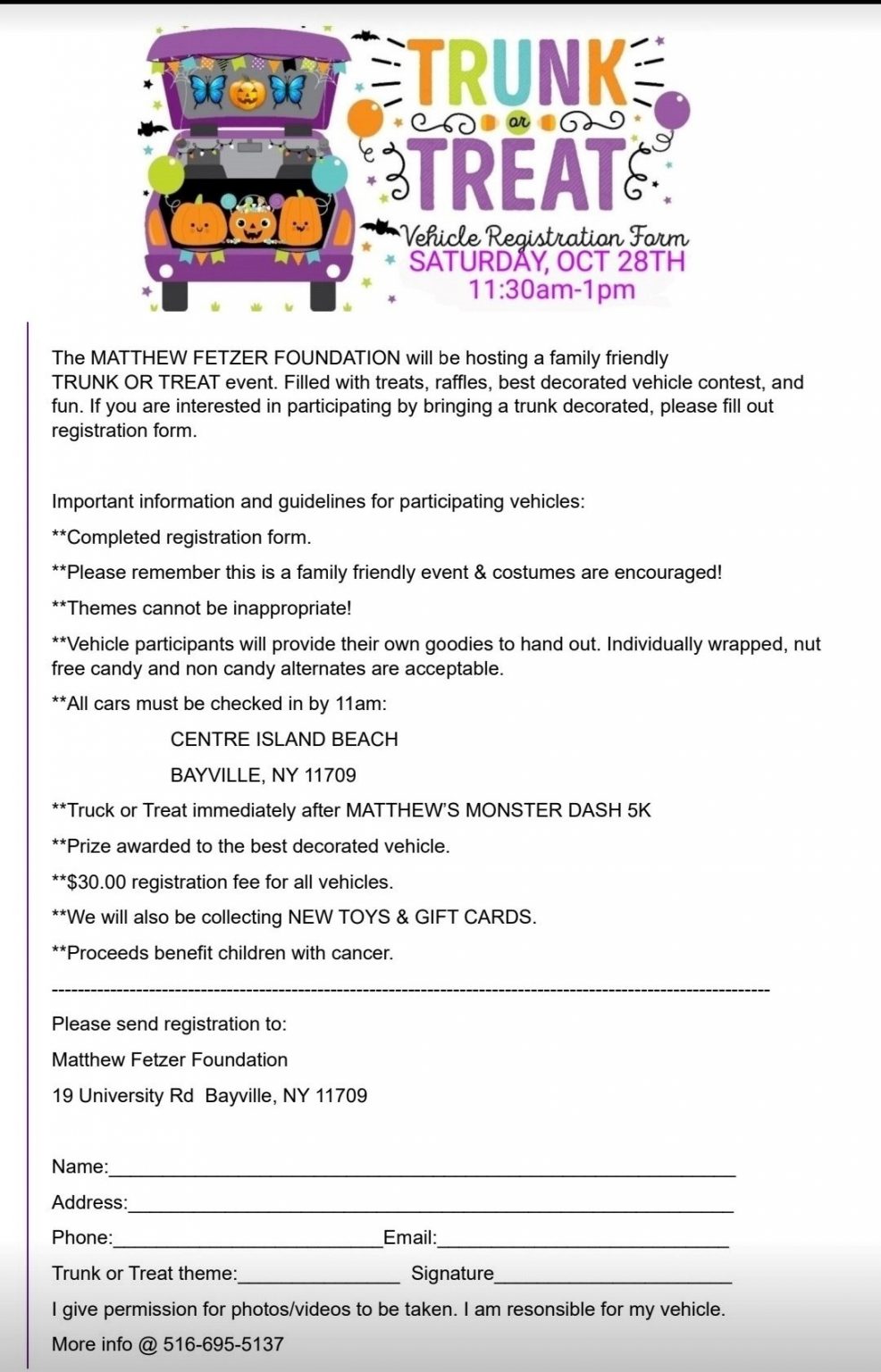 Matthew's Trunk or Treat Village of Bayville NY